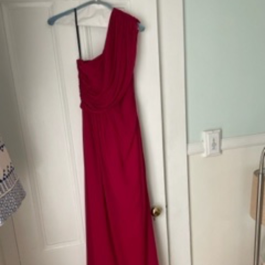 Dessy Floor Length One Shoulder Gown